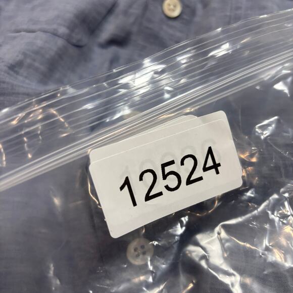 Theory Rotuma Linen Blend Chambray Button Up Shirt Men's Large Minimalist - Picture 10 of 10